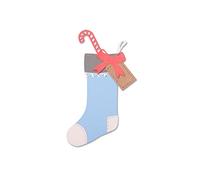 Sizzix Thinlits Die Set 663426 Christmas Stocking with Candy Cane & Gift Tag by Sophie Guilar, 7 Pack, Multi-Colour, One Size
