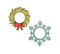Sizzix Thinlits Die Set 664210, Wreathe & Snowflake by Tim Holtz, 5 Pack, Multi Colour, One Size