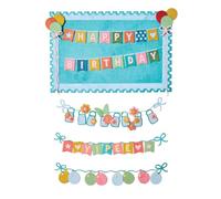 Sizzix Thinlits Die Set, All About Banners by 49 & Market, 20 Metal Cutting Dies, Birthday Set