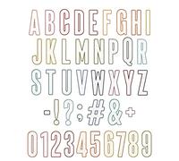 Sizzix Thinlits Die Set, Alphanumeric Bulletin by Tim Holtz, 43 Cutting Dies, Silver