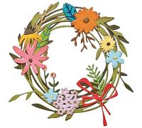 Sizzix Thinlits Die Set, Vault Funky Floral Wreath by Tim Holtz, 45 Cutting Dies, Silver