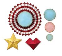 Sizzix Thinlits Die Set, Vault Rosettes by Tim Holtz, 6 Cutting Dies, Silver
