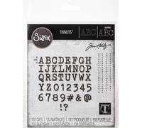 Sizzix Thinlits Dies By Tim Holtz-Alphanumeric Tiny Type Upper 664406