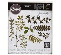 Sizzix Thinlits Dies By Tim Holtz 9/Pkg-Garden Greens 661206