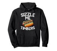 Sizzle Me Timbers Funny Hot Dog BBQ Pirate Food Pun Pullover Hoodie