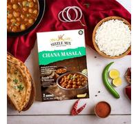 Sizzle Mix Chana Masala Curry Sauce with Basmati Rice Ready to Cook Indian Meal Combo - Medium Spice Curry Mix (300g, Serves 2) & Pure Basmati Rice Pouch (250g, 2-Min Ready) - Vegetarian-Friendly