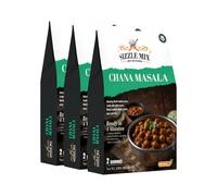 Sizzle Mix Chana Masala Pack of 6 - Ready to Eat Authentic North Indian Chickpea Curry - 300g (2 Servings) Ready in 4 Minutes - No Artificial Colours or Preservatives