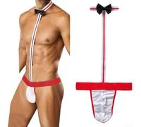 Sizzling Men's Sexy Bodysuit with G String Design, Perfect as a Unique Role Play Outfit (One size Red)