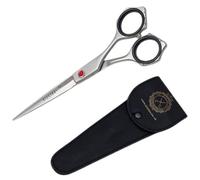 Sizztex Professional Hair Cutting Scissors Set 6.5” - 420C Japanese Stainless Steel Barber Shears with Matte Finish & Red Adjustment Nut - Hairdressing Scissors for Men, Women, Kids - Salon & Home Use
