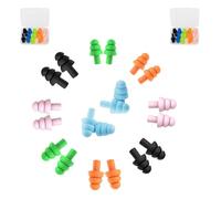 SJ essentials 10 Pairs Ear Plugs for Sleep Soft Silicone Ear Plugs for Sleeping Noise Cancelling Multicoloured (10)