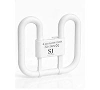 SJ essentials 28W 2D Square 4-Pin CFL Lamps, GR10Q Energy Saving Light Bulb, Cool White 3500K, 28W/2000+ Lumens, Square Light Bulb, 110V, 170g, Durable Energy-Saving Lamp (28W, 1, Count)