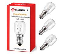 SJ essentials 4 Pcs Oven Bulbs 25W Ultra Heat-Resistant >320°C 2700K Warm White Dimmable SES Incandescent Light Long Life Small Screw Bulb for Ovens Microwaves Fridges & Salt Lamps Energy Class (4)