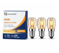 SJ essentials 40W Oven Light Bulb E14 SES - Heat Resistant 300°C Appliance Bulb - Cooker, Fridge, Sewing Machine & Salt Lamp - Warm White 2700K - Pack of 3