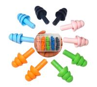 SJ essentials 5 Pairs Ear Plugs for Sleep Soft Silicone Ear Plugs for Sleeping Noise Cancelling Multicoloured (5)
