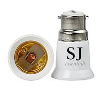 SJ essentials B22 to E27 Socket Converter, E27 to B22 Lamp Holder Adapter, Light Bulb Converter for LED, Incandescent, CFL Bulbs, 100-250V Durable Lamp Base Adapter