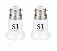 SJ essentials B22 to E27 Socket Converter, E27 to B22 Lamp Holder Adapter, Light Bulb Converter for LED, Incandescent, CFL Bulbs, 100-250V Durable Lamp Base Adapter (2)