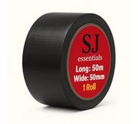 SJ essentials Black Gaffer Tape 50mm x 50m, Water Resistant, Heavy Duty, Rubber-Based, Strong Adhesive, Ideal for DIY Projects, Home Repairs, Commercial Use & Temporary Fixes