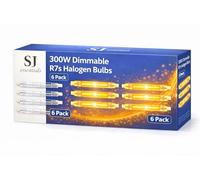 SJ essentials Dimmable R7s Halogen Bulb 118mm 300W - J-Type Linear Double Ended Light Bulb 230V 4480LM, Warm White 2800K, R7s 118mm Floodlight Replacement for Security, Work, Landscape Lighting (6)