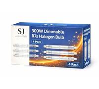 SJ essentials Dimmable R7s Halogen Bulb 118mm 300W - J-Type Linear Double Ended Light Bulb 230V 4480LM, Warm White 2800K, R7s 118mm Floodlight Replacement for Security, Work, Landscape Lighting (4)