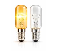 SJ essentials E14 40W Cooker Hood Bulb (2 Pack) - SES Small Screw Appliance Light, Warm White 240V T22 Tubular for Extractor Fan Replacement