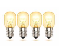 SJ Essentials E14 Salt Lamp Bulb 15W Dimmable SES Pygmy T20 Small Edison Screw, 2700K Warm White, 300°C High Temp Oven Bulb for Himalayan Salt Lamp, Wax Melt Burner, Fridge, Microwave -4 Pack