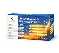 SJ essentials R7s Halogen Bulb 118mm 400W Dimmable - 230V Linear J118 Warm White 2800K Light Bulbs for Security Lights, Floor Lamps, Work Lights, Indoor Outdoor Lighting [Energy Class G] Pack of 6
