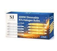 SJ essentials R7s Halogen Bulb 118mm 400W Dimmable - Pack of 2, 230V Linear J118 Warm White 2800K Light Bulbs for Security Lights, Floor Lamps, Work Lights, Indoor Outdoor Lighting [Energy Class G]