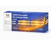 SJ essentials R7S Halogen Bulb 118mm 500W Dimmable 230V 4650lm 2700K Warm White Linear Tungsten Floodlight J118 Security Light Bulb Energy Saving ECO (118mm, 6, Count)