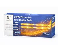SJ essentials R7s Halogen Light Bulbs Dimmable 118mm 230W 230V Linear Bulbs for Floor Lamp Uplighter, 2700K Warm White J118 R7s Double Ended Bulb for Security Floodlight, Work Light (8)