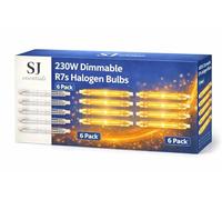 SJ essentials R7s Halogen Light Bulbs Dimmable 118mm 230W 230V Linear Bulbs for Floor Lamp Uplighter, 2700K Warm White J118 R7s Double Ended Bulb for Security Floodlight, Work Light (6)