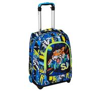 Sj Gang Big Trolley Puppies, Blue, Backpack with Cross-Over System, 2 in 1, Dual Use, Backpack and Trolley, Elementary School, Child, Blue, Taglia Unica, School