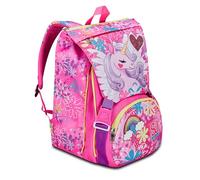 SJ Gang Expandable School Backpack, Pink, Unicorn Led, Double Compartment Backpack Extensible Through Side Zips, Bottle Pocket, Elementary School Backpack, Girl Backpack, pink, Taglia unica, Rucksack