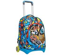 Sj Gang New Tech Trolley, Puppies, Blue, 3in1 Use Backpack with Cross-Over System, School and Leisure, One Size