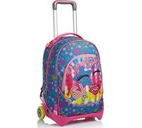 SJ GANG Rolling backpack, Wheeled Book Bag, 3 in 1, Detachable Backpack + Trolley, for Teen, Girls&Boys, For School, Sport, Free Time, Laptop Sleeve, Italian Design, multicolor with Stars!