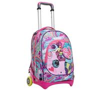 SJ GANG Rolling backpack, with Wheeled Book Bag, 3 in 1, Detachable Backpack + Trolley, for Teen, Girls&Boys, For School, Sport, Free Time, Laptop Sleeve, Italian Design, multicolor with Unicorn!