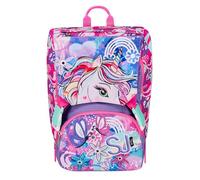 SJ Gang School Backpack Puppy Pink Expandable Backpack with Zip Closure with Flip System and 3 Magnetic Flaps with Various Graphics, Backpack for Primary School, Girls, Pink, pink, standard size,