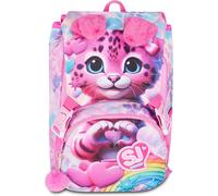 SJ GANG STYLE JAM GANG Big HEART BUDDY GIRL Expandable School Backpack, Pink, 24L, Side Zipper, Soft Lift Cat Ears, Horror Pocket, Elementary and Middle School, Girls