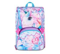 SJ GANG STYLE JAM GANG Big LED UNICORN GIRL Expandable School Backpack, Pink, 24 L, Side Zips, LED Light Device on Flap, Bottle Pocket, Elementary and Middle School, Girl, Girl