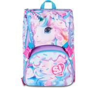 SJ GANG STYLE JAM GANG Big LED UNICORN GIRL Expandable School Backpack, Pink, 24 L, Side Zips, LED Light Device on Flap, Bottle Pocket, Elementary and Middle School, Girl, Girl