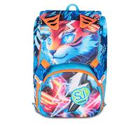 SJ GANG STYLE JAM GANG Big Speed Animal Boy Expandable School Backpack, Light Blue, 24 L, Side Zips, Soft Liftable Ears, Bottle Pocket, Elementary and Middle School, Child, Boy