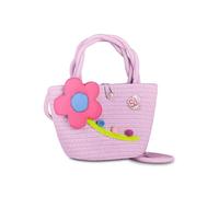SJ Gang Style JAM Gang CUTY Mood Shoulder Bag, Pink, Pearl Barrel Closure, Soft Floral Applique, Soft Shoulder Strap, Leisure, Travel, Gift Idea for Girls