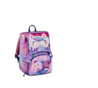 SJ GANG STYLE JAM GANG Expandable Backpack, Adjustable Volume, Double Compartment, Bottle Pocket, School and Leisure, Violet, Girls, Pink