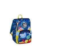 SJ GANG STYLE JAM GANG Expandable Backpack, Adjustable Volume, Double Compartment, Bottle Pocket, School and Leisure, Blue Print, Children, Blue