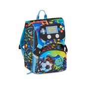 SJ GANG STYLE JAM GANG Expandable Backpack, Adjustable Volume, Double Compartment, Bottle Pocket, School and Leisure, Jet Black, Children, Blue