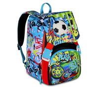 SJ GANG STYLE JAM GANG Expandable Double Compartment Backpack, Blue, Maxi Capacity, Pre-shaped Back, Child, Elementary School, blue, Taglia unica, modern