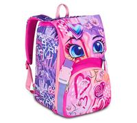 SJ GANG STYLE JAM GANG Expandable Double Compartment Backpack, Pink, Maxi Capacity, Pre-shaped Back, Girl, Elementary School, pink, Taglia unica, modern
