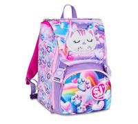 SJ GANG STYLE JAM GANG GLOWCAT Expandable Backpack, Pink, 24L, Side Zips, Luminous Kitten Application that changes colour to the touch, Front Pocket, Bottle Pocket, Elementary School, Girl