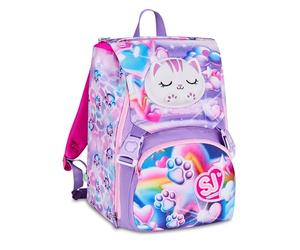 SJ GANG STYLE JAM GANG GLOWCAT Expandable Backpack, Pink, 24L, Side Zips, Luminous Kitten Application that changes colour to the touch, Front Pocket, Bottle Pocket, Elementary School, Girl