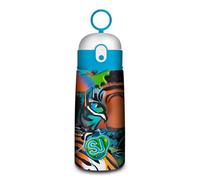 SJ GANG STYLE JAM GANG Insulated Water Bottle in Stainless Steel, Animals, Blue, Tiger, 0.5 L, School and Leisure Bottle, Children