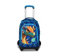 SJ GANG STYLE JAM GANG Jack 3 Wheels Dragon Glide School Trolley Blue, 3 in 1, Triple Use Backpack with Detachable Trolley, 33 L, Elementary School Backpack, Child Backpack